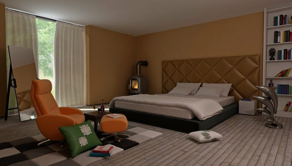 Retro Modern Bedroom Interior Retro Modern Bedroom Interior